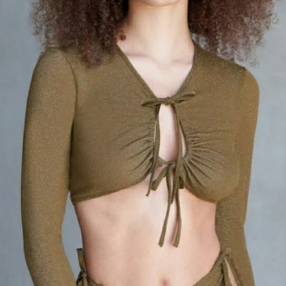 Savage X Fenty LS Crop Top Sz Small - Picture 2 of 6